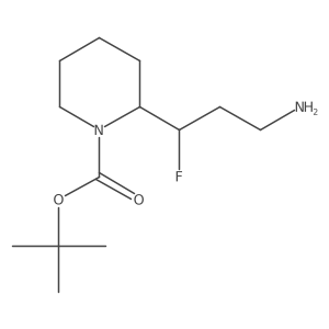 Tert-butyl 2-(3-amino-1-fluoropropyl)piperidine-1-carboxylate结构式