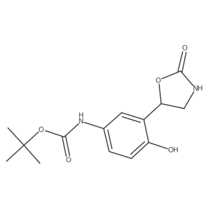 tert-butyl N-[4-hydroxy-3-(2-oxo-1,3-oxazolidin-5-yl)phenyl]carbamate Structure