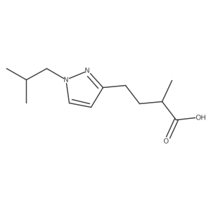 2-methyl-4-[1-(2-methylpropyl)-1H-pyrazol-3-yl]butanoic acid结构式