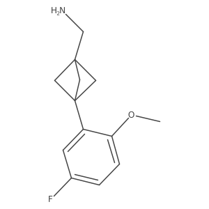 [3-(5-Fluoro-2-methoxyphenyl)-1-bicyclo[1.1.1]pentanyl]methanamine Structure