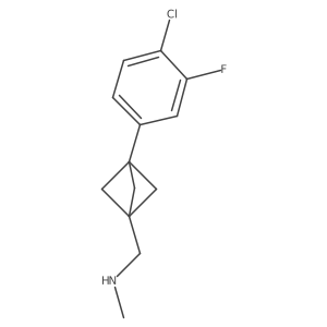 {[3-(4-Chloro-3-fluorophenyl)bicyclo[1.1.1]pentan-1-yl]methyl}(methyl)amine Structure