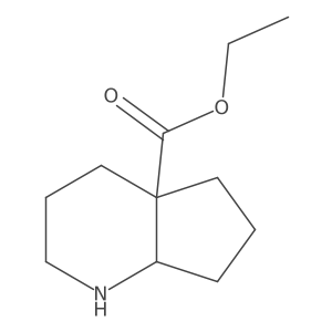 rac-ethyl (4aR,7aS)-octahydro-1H-cyclopenta[b]pyridine-4a-carboxylate结构式