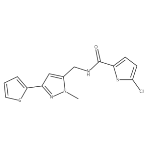 5-chloro-N-{[1-methyl-3-(thiophen-2-yl)-1H-pyrazol-5-yl]methyl}thiophene-2-carboxamide Structure