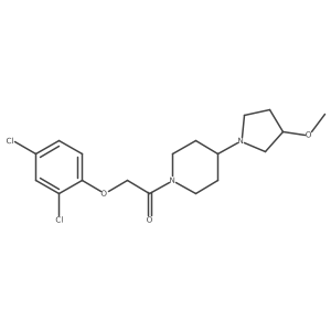 2-(2,4-Dichlorophenoxy)-1-(4-(3-methoxypyrrolidin-1-yl)piperidin-1-yl)ethan-1-one结构式