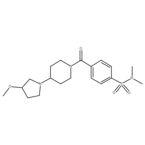 4-(4-(3-methoxypyrrolidin-1-yl)piperidine-1-carbonyl)-N,N-dimethylbenzenesulfonamide Structure