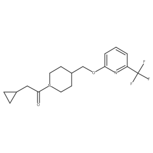 2-Cyclopropyl-1-[4-({[6-(trifluoromethyl)pyridin-2-yl]oxy}methyl)piperidin-1-yl]ethan-1-one结构式
