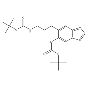 tert-butyl N-[5-(3-{[(tert-butoxy)carbonyl]amino}propyl)pyrazolo[1,5-a]pyrimidin-6-yl]carbamate结构式