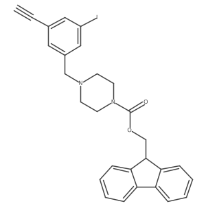 (9H-fluoren-9-yl)methyl 4-[(3-ethynyl-5-iodophenyl)methyl]piperazine-1-carboxylate结构式