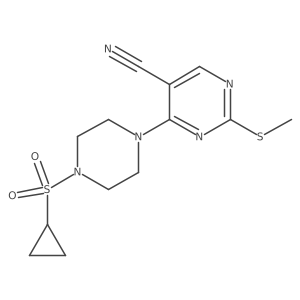 4-[4-(Cyclopropanesulfonyl)piperazin-1-yl]-2-(methylsulfanyl)pyrimidine-5-carbonitrile Structure