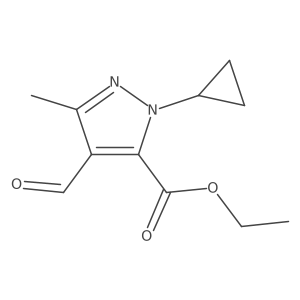 Ethyl 1-cyclopropyl-4-formyl-3-methyl-1H-pyrazole-5-carboxylate Structure