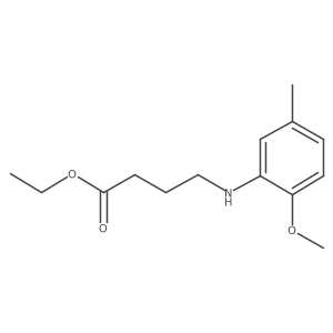 Ethyl 4-[(2-methoxy-5-methylphenyl)amino]butanoate结构式