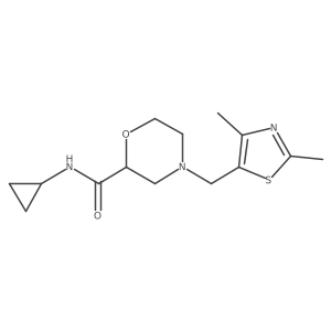 N-cyclopropyl-4-[(2,4-dimethyl-1,3-thiazol-5-yl)methyl]morpholine-2-carboxamide结构式