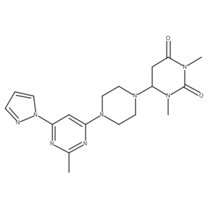 1,3-Dimethyl-6-[4-(2-methyl-6-pyrazol-1-ylpyrimidin-4-yl)piperazin-1-yl]-1,3-diazinane-2,4-dione Structure