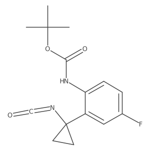 tert-butyl N-[4-fluoro-2-(1-isocyanatocyclopropyl)phenyl]carbamate结构式