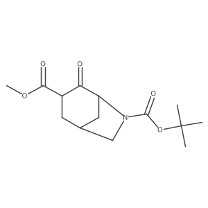 6-(tert-Butyl) 3-methyl (1R,5R)-4-oxo-6-azabicyclo[3.2.1]octane-3,6-dicarboxylate结构式