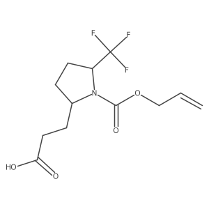 rac-3-[(2R,5S)-1-[(prop-2-en-1-yloxy)carbonyl]-5-(trifluoromethyl)pyrrolidin-2-yl]propanoic acid结构式