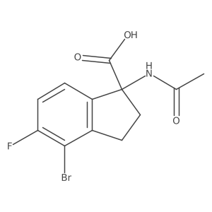 4-bromo-1-acetamido-5-fluoro-2,3-dihydro-1H-indene-1-carboxylic acid Structure