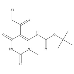 tert-butyl N-[5-(2-chloroacetyl)-3-methyl-2,6-dioxo-pyrimidin-4-yl]carbamate结构式