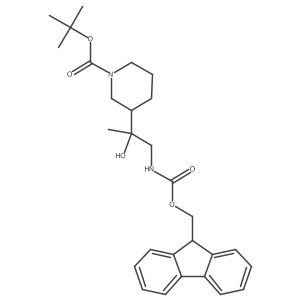 tert-butyl 3-[1-({[(9H-fluoren-9-yl)methoxy]carbonyl}amino)-2-hydroxypropan-2-yl]piperidine-1-carboxylate Structure