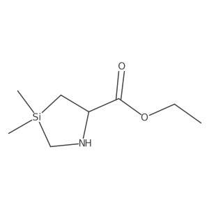 Ethyl 3,3-dimethyl-1,3-azasilolidine-5-carboxylate结构式