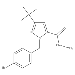 2-[(4-Bromophenyl)methyl]-5-tert-butylpyrazole-3-carbohydrazide Structure