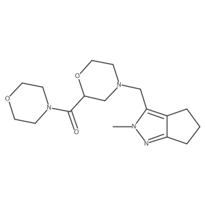 4-({2-methyl-2H,4H,5H,6H-cyclopenta[c]pyrazol-3-yl}methyl)-2-(morpholine-4-carbonyl)morpholine Structure