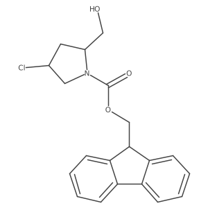 (9H-fluoren-9-yl)methyl (2S,4S)-4-chloro-2-(hydroxymethyl)pyrrolidine-1-carboxylate结构式