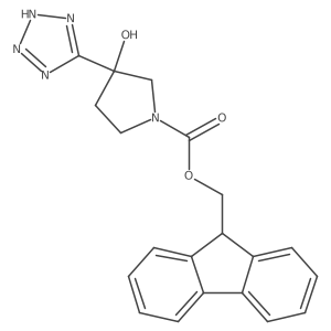 (9H-fluoren-9-yl)methyl 3-hydroxy-3-(1H-1,2,3,4-tetrazol-5-yl)pyrrolidine-1-carboxylate Structure