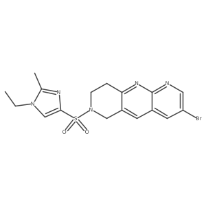 4-({3-bromo-6H,7H,8H,9H-pyrido[2,3-b]1,6-naphthyridin-7-yl}sulfonyl)-1-ethyl-2-methyl-1H-imidazole Structure