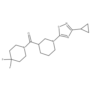 1-(3-Cyclopropyl-1,2,4-thiadiazol-5-yl)-3-(4,4-difluoropiperidine-1-carbonyl)piperidine Structure
