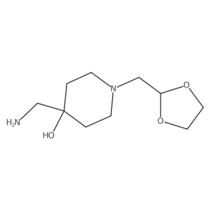 4-(Aminomethyl)-1-(1,3-dioxolan-2-ylmethyl)-4-piperidinol结构式