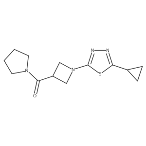 2-Cyclopropyl-5-[3-(pyrrolidine-1-carbonyl)azetidin-1-yl]-1,3,4-thiadiazole Structure