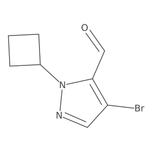 4-Bromo-1-cyclobutyl-1H-pyrazole-5-carbaldehyde结构式