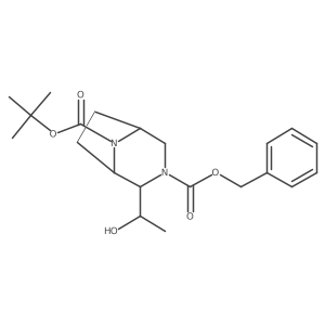 3-Benzyl 8-(tert-butyl) (1S,2S,5R)-2-((R)-1-hydroxyethyl)-3,8-diazabicyclo[3.2.1]octane-3,8-dicarboxylate Structure