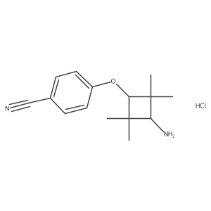 trans-4-(3-Amino-2,2,4,4-tetramethyl-cyclobutoxy)benzonitrile hydrochloride Structure