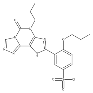 3-(5-Oxo-6-propyl-6,9-dihydro-5H-[1,2,4]triazolo[3,4-i]purin-8-yl)-4-propoxybenzenesulfonyl chloride Structure