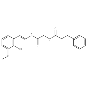 N-[2-[(2E)-2-[(2-hydroxy-3-methoxyphenyl)methylidene]hydrazinyl]-2-oxoethyl]-3-phenylpropanamide结构式