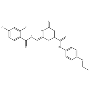 2-[(2,4-dichlorobenzoyl)hydrazinylidene]-N-(4-ethoxyphenyl)-4-oxo-1,3-thiazinane-6-carboxamide Structure