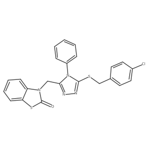 3-((5-((4-chlorobenzyl)thio)-4-phenyl-4H-1,2,4-triazol-3-yl)methyl)benzo[d]thiazol-2(3H)-one Structure