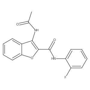 3-acetamido-N-(2-fluorophenyl)benzofuran-2-carboxamide结构式