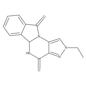 2-ethyl-5,5a-dihydro-2H-pyrazolo[3',4':5,6]pyrimido[2,1-a]isoindole-4,10-dione结构式