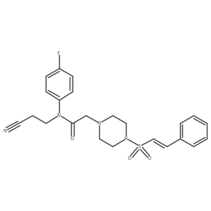 N-(2-cyanoethyl)-N-(4-fluorophenyl)-2-[4-(2-phenylethenesulfonyl)piperazin-1-yl]acetamide Structure
