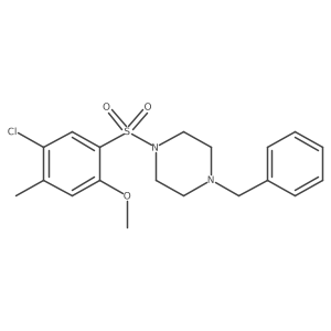 1-Benzyl-4-((5-chloro-2-methoxy-4-methylphenyl)sulfonyl)piperazine结构式