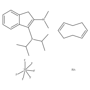 3-Di-i-propylphosphino-2-(N,N-dimethylamino)-1H-indene(1,5-cyclooctadiene)rhodium(I) hexafluorophosphate结构式