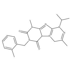 3,9-Dimethyl-7-[(2-methylphenyl)methyl]-1-propan-2-yl-4,5a-dihydropurino[8,7-c][1,2,4]triazin-5-ium-6,8-dione Structure