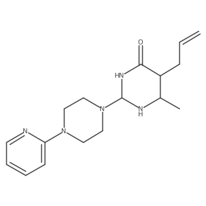 6-Methyl-5-prop-2-enyl-2-(4-pyridin-2-ylpiperazin-1-yl)-1,3-diazinan-4-one Structure