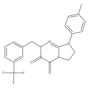 8-(p-tolyl)-2-(3-(trifluoromethyl)benzyl)-7,8-dihydroimidazo[2,1-c][1,2,4]triazine-3,4(2H,6H)-dione Structure