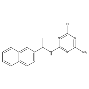 (R)-6-chloro-N2-(1-(naphthalen-2-yl)ethyl)-1,3,5-triazine-2,4-diamine Structure