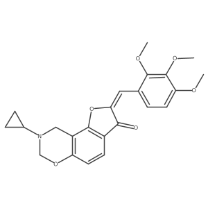 (Z)-8-cyclopropyl-2-(2,3,4-trimethoxybenzylidene)-8,9-dihydro-2H-benzofuro[7,6-e][1,3]oxazin-3(7H)-one结构式