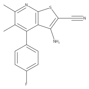 Thieno[2,3-b]pyridine-2-carbonitrile,3-amino-4-(4-fluorophenyl)-5,6-dimethyl-结构式